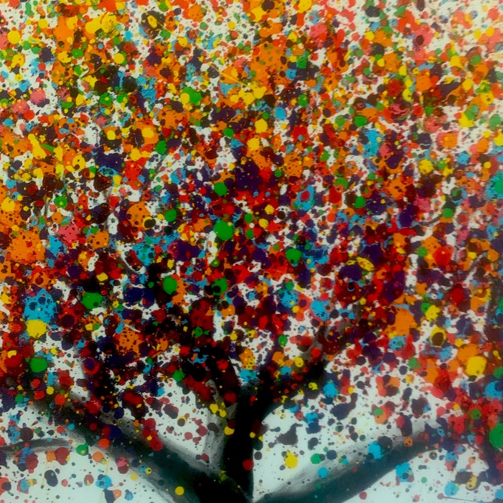 Painted canvas.  Beautiful colorful great for any room. Brand new. - Picture 2 of 2